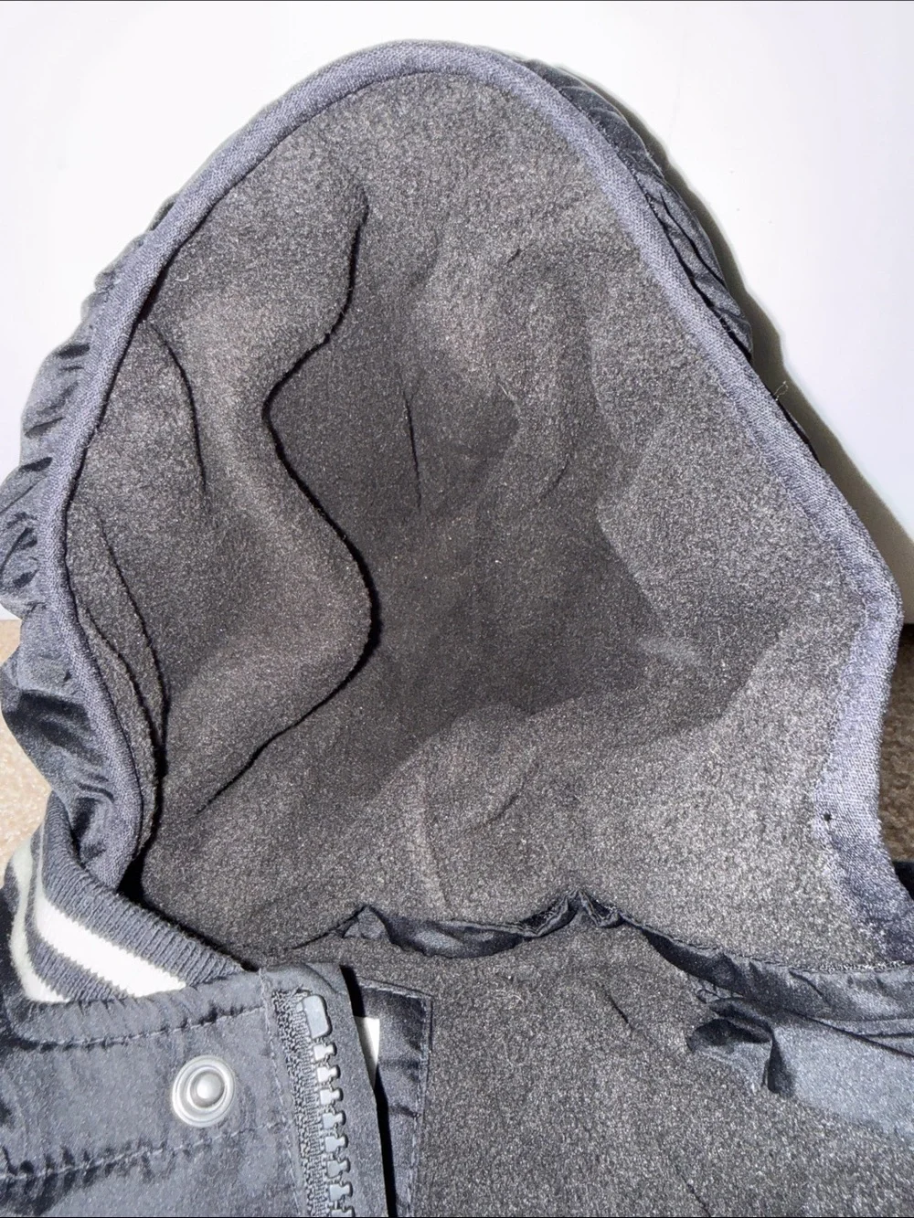 GAP Two-Tone Hooded Puffer Jacket - Black & Cream